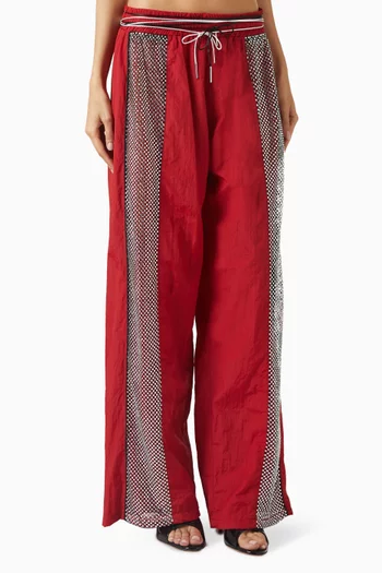 Embellished Track Pants in Taffeta
