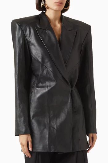 Oversized Blazer in Leather