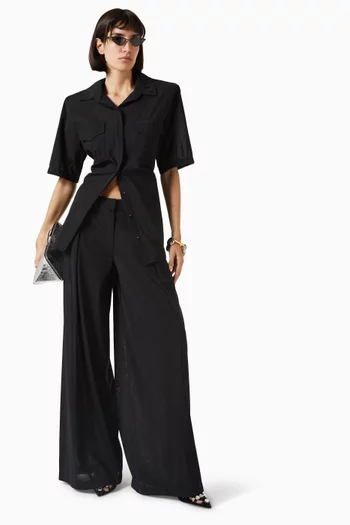 Wide-leg Pants in Power Tulle