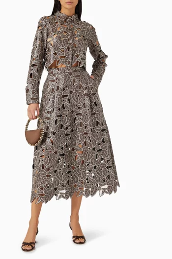 Stacy Lace Skirt in Vegan Leather