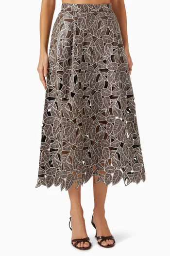 Stacy Lace Skirt in Vegan Leather