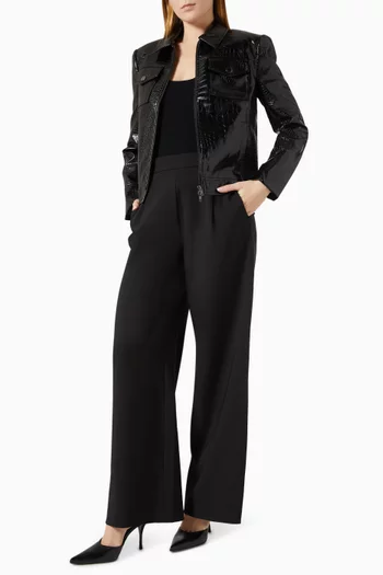 Juno Croc Moto Jacket in Faux-leather