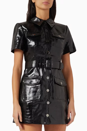 Lydia Mini Dress in Vegan Leather