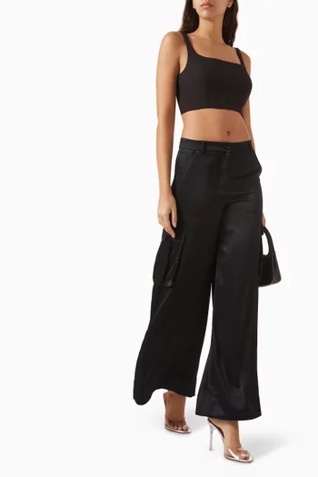 Maia Cargo Pants in Satin