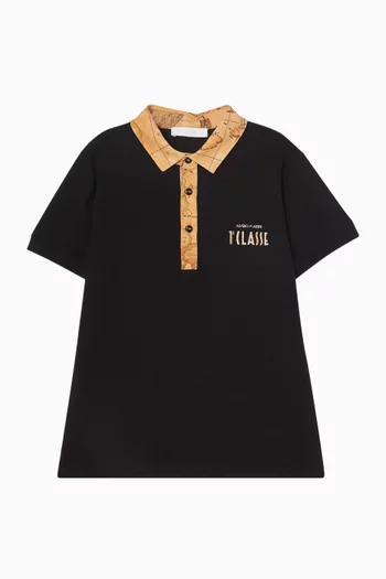Geo-trim Polo Shirt in Cotton Jersey
