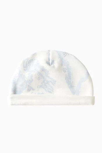 Printed Beanie in Cotton
