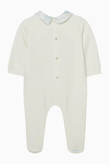 Collared Logo Pyjama Suit in Cotton