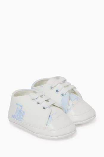 Geo Print Little Shoes in Leather