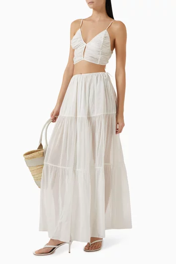 June Tiered Skirt in Cotton-silk