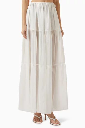 June Tiered Skirt in Cotton-silk