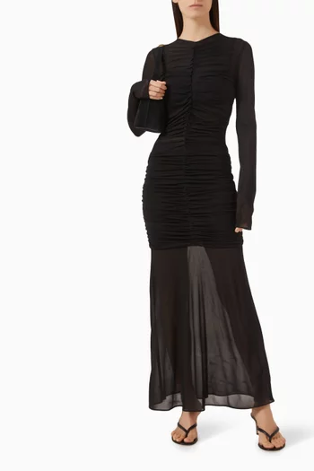Lauren Ruched Dress in Viscose-nylon