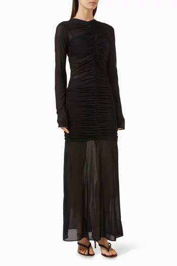 Lauren Ruched Dress in Viscose-nylon