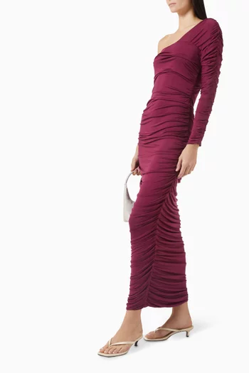 Madison Ruched Dress in Silk-jersey