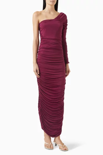 Madison Ruched Dress in Silk-jersey