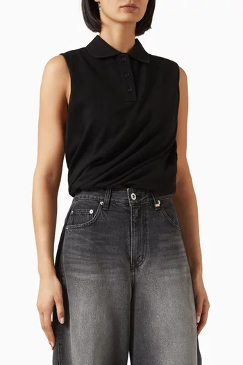 Twisted Sleeveless Polo T-shirt