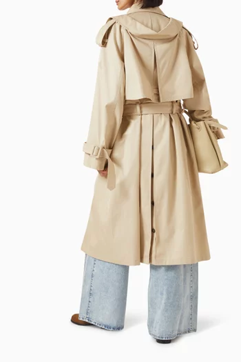 Double Layered Trench Coat in Cotton