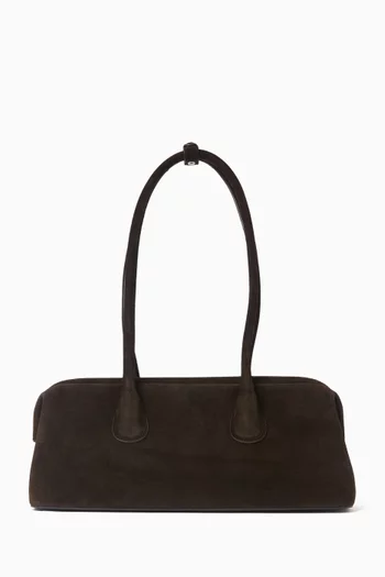 Boat Wide Shoulder Bag in Suede