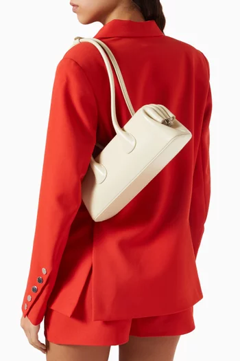 Mini Boat Wide Shoulder Bag in Leather
