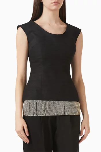 Sabrina Crochet-trim Top in Silk