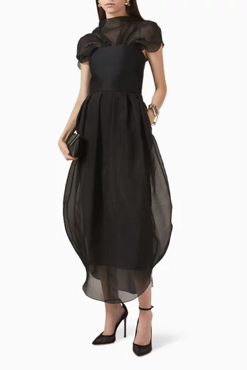 Moon Beam Maxi Dress in Organza Silk