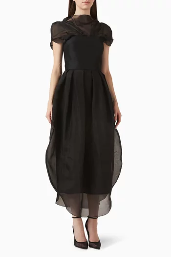 Moon Beam Maxi Dress in Organza Silk