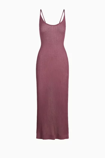 Sheer Knit Midi Dress