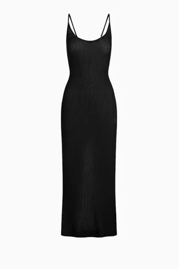 Sheer Knit Midi Dress