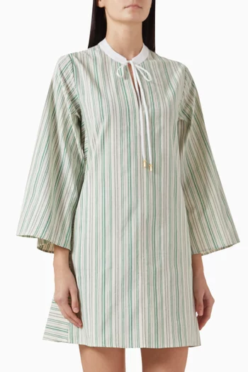 "FLORA MINI KAFTANCOTTON 100%COLOR: MINT GREEN - WHITESIZES: XS S M L XL":Light/Pastel Green (New):L|218693753