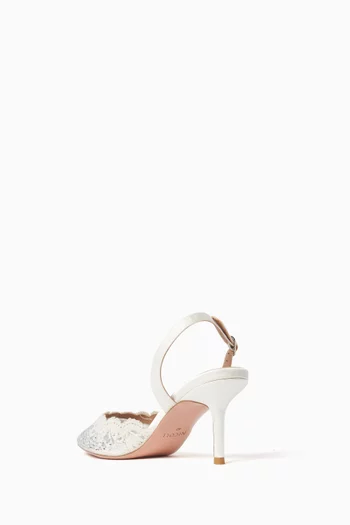 Rimini 70 Crystal-embellished Slingback Pumps in Lace