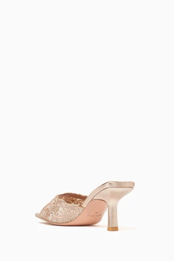 Lindsay 50 Mules in Crystal-embellished Mesh