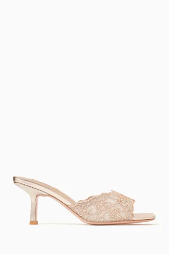 Lindsay 50 Mules in Crystal-embellished Mesh