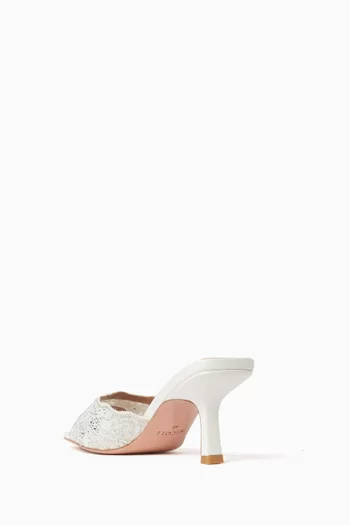 Lindsay 50 Mules in Crystal-embellished Mesh