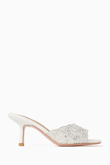 Lindsay 50 Mules in Crystal-embellished Mesh