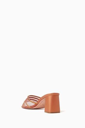 Ikaria 75 Mules in Crystal-embellished Mesh
