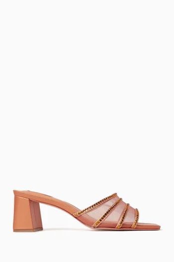 Ikaria 75 Mules in Crystal-embellished Mesh