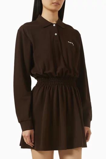 Logo Polo Dress in Cotton