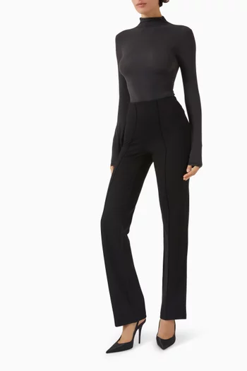 The Essential High Waist Pintuck Straight Pants