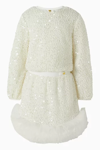 Janice Boucle Sequin Skirt