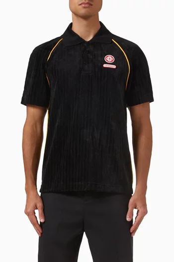 Raglan Polo Shirt in Velour