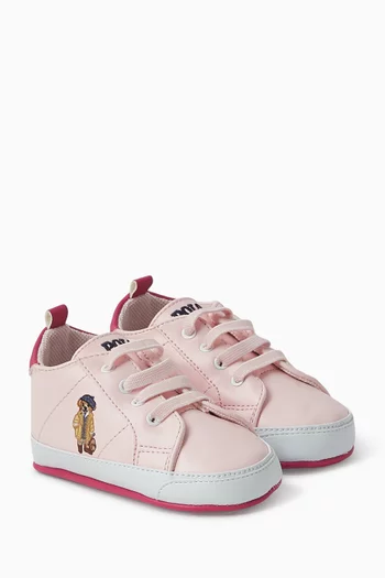 Baby Quilton Bear Sneakers in Faux Leather