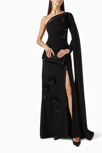 3D Floral-applique Dress