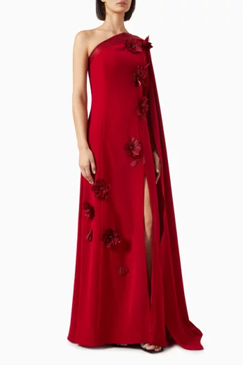 3D Floral-applique Dress