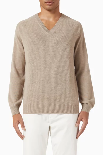 سترة أواسي بفتحة رقبة V كشمير