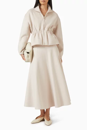 Panelled Skirt in Wool-blend