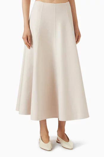 Panelled Skirt in Wool-blend
