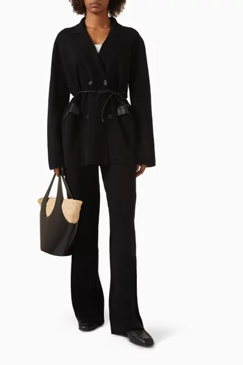 Belted Blazer in Merino-cotton Knit
