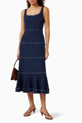 Stefania Midi Dress in Denim