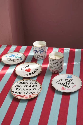 طبق مزين بعبارة 'Ti Amo' بورسلين