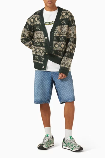 كارديغان منسوج بنقشة مربعات