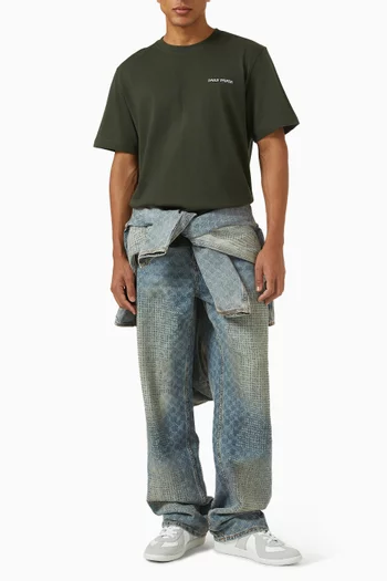 تي شيرت مزين بدرع وأعواد كبريت قطن